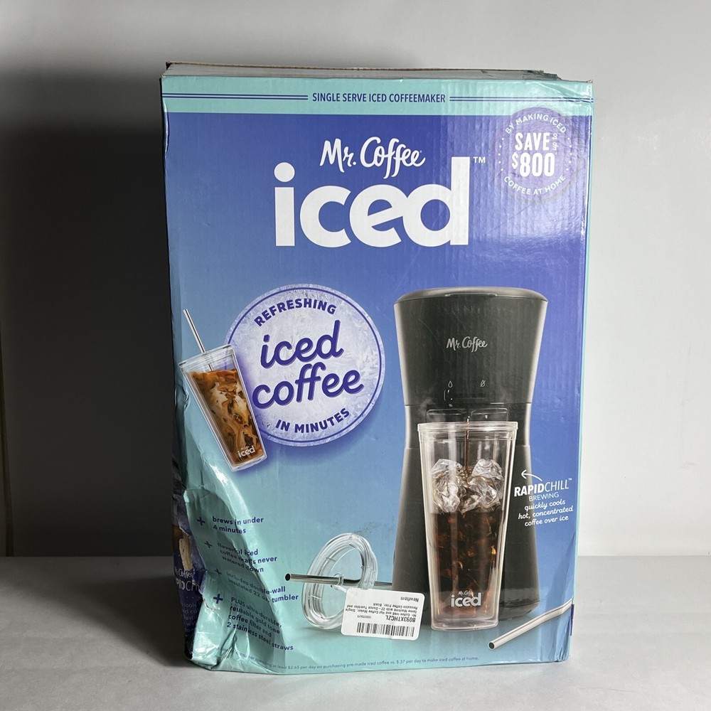 Mr. COFFEE - Single Serve ICED Coffee Maker - New Damaged Box