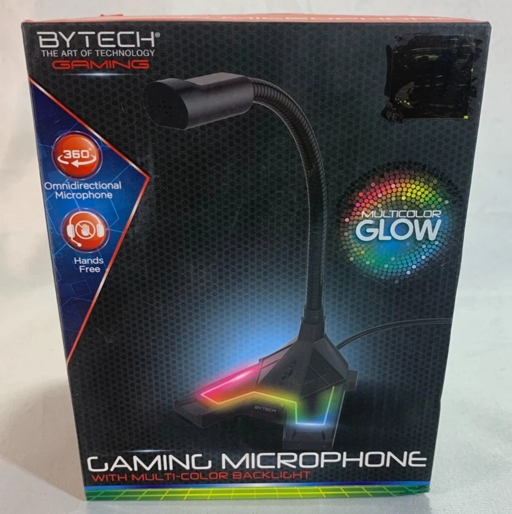 Bytech Adjustable Gaming microphone - new- Multi Color Backlight Hands Free