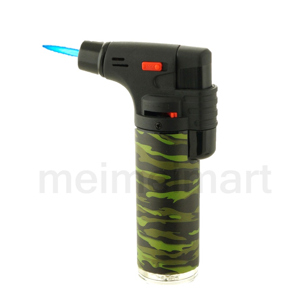 Jumbo 4" Single Jet Flame Torch Gun Lighter Refillable Lockable Windproof Camo