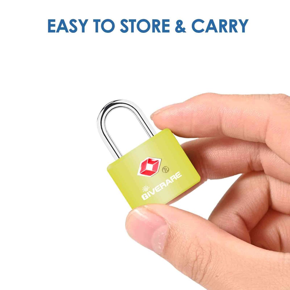 4 Pack TSA Approved Travel Luggage Locks with Keys Solid Brass Copper Keyed