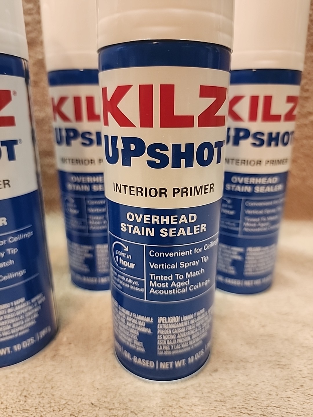 Lot of 5: KILZ UPSHOT OVERHEAD STAIN SEALER White Oil Based Primer 10oz. #11748