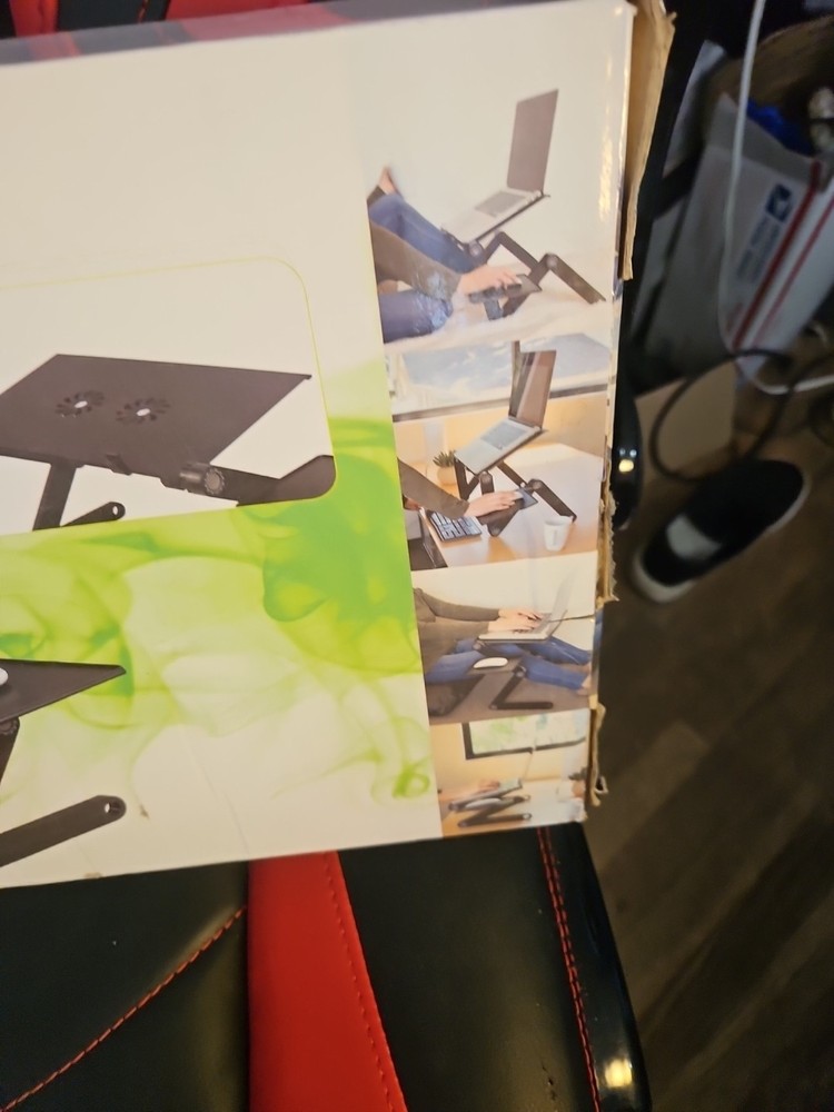 Laptop Table Stand Adjustable Riser: Portable with Mouse Pad Fully Ergonomic