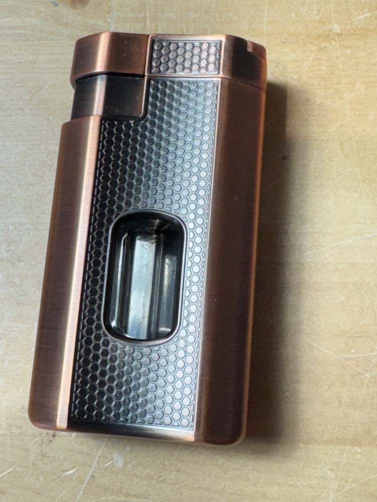 TISFA Leather Cigar Case with V-Cut Cutter & Torch Lighter