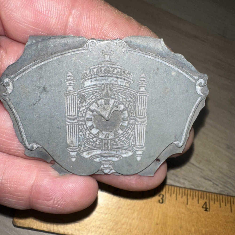 Printing Block “ Old Clock Face, Tower? “ Nice Image