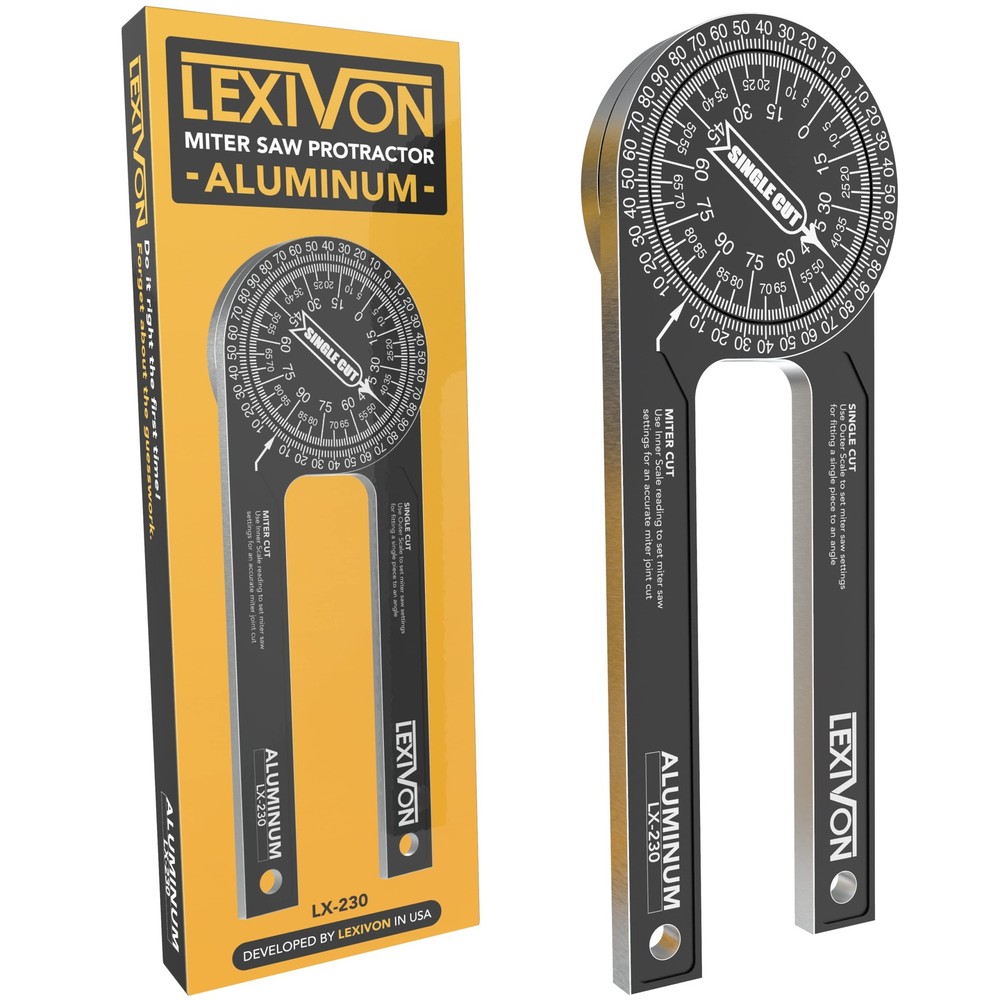 Aluminum Miter Saw Protractor | 7-Inch Rust Proof Angle Finder Featuring Prec...