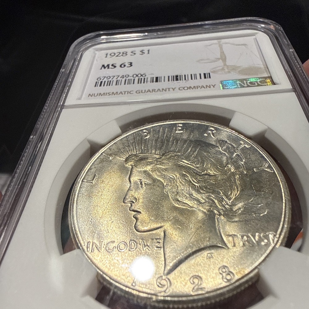1928-S Peace Dollar NGC MS63 90% Silver MS 63