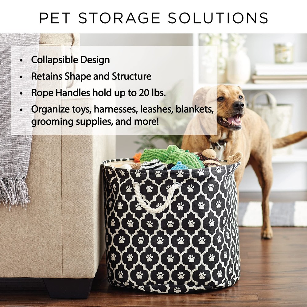 Pet Storage Collection Collapsible Bin Small Round Taupe