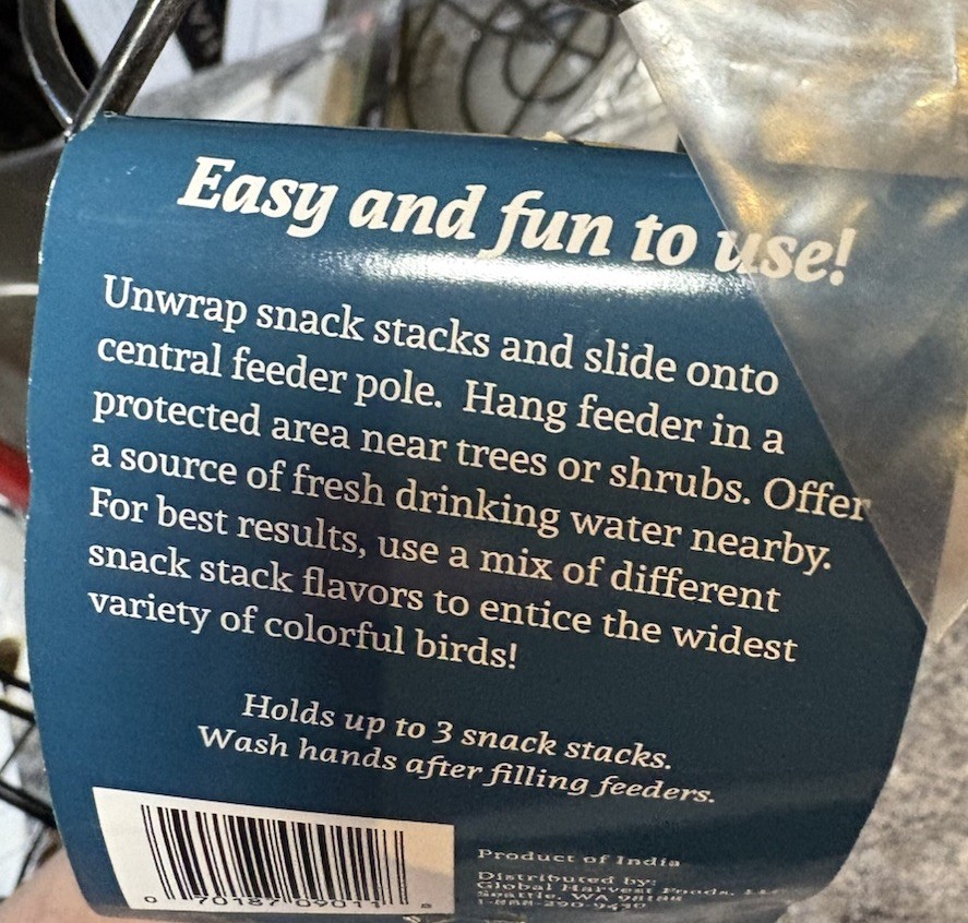 Snack Stack Bird Feeder, 3Suet Capacity -