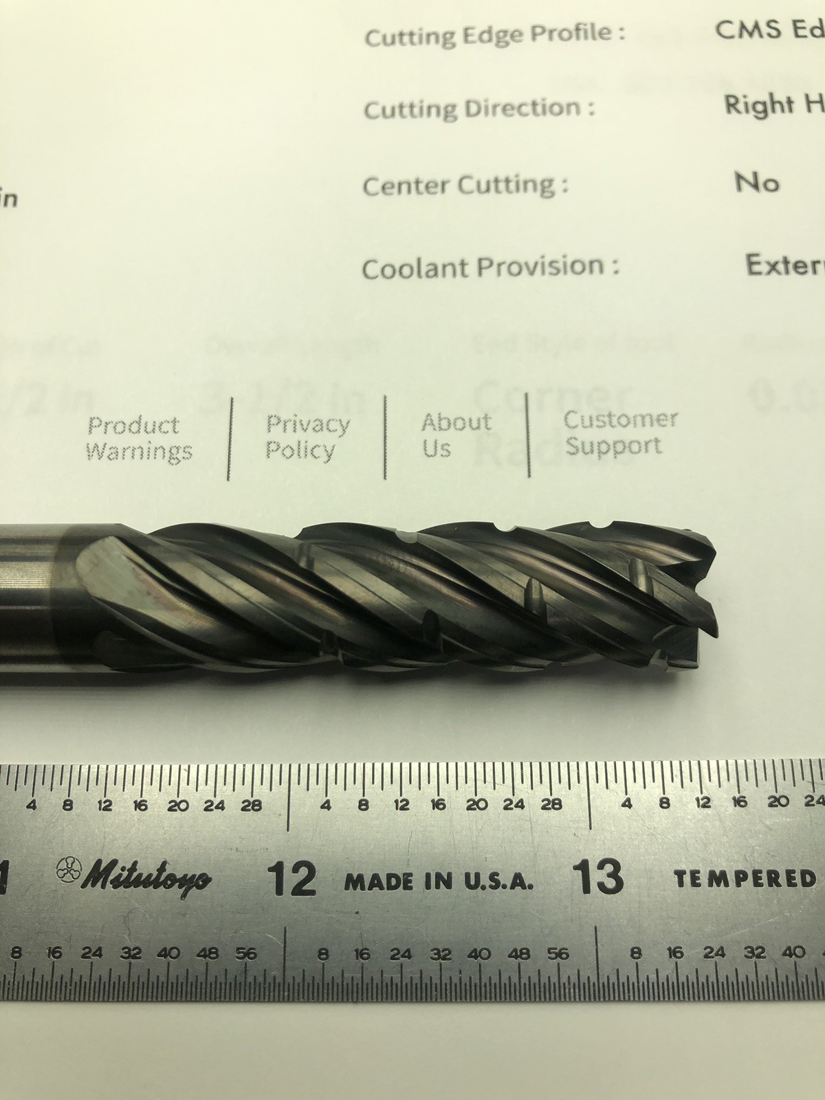 IMCO 1/2" x 1-1/2" x 3-1/2" OAL Solid Carbide End Mill 5 Flute POW-R-PATH 339535