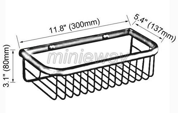 300mm Antique brass Wall Mounted Bathroom Shower Shelf Storage Basket mba523