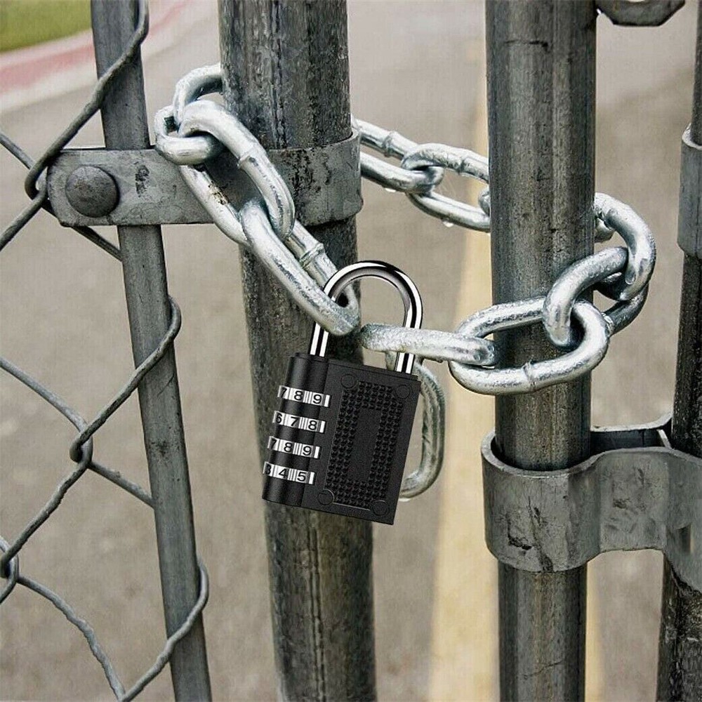 Combination Lock Resettable 4-Digit Anti Rust Weatherproof Padlock