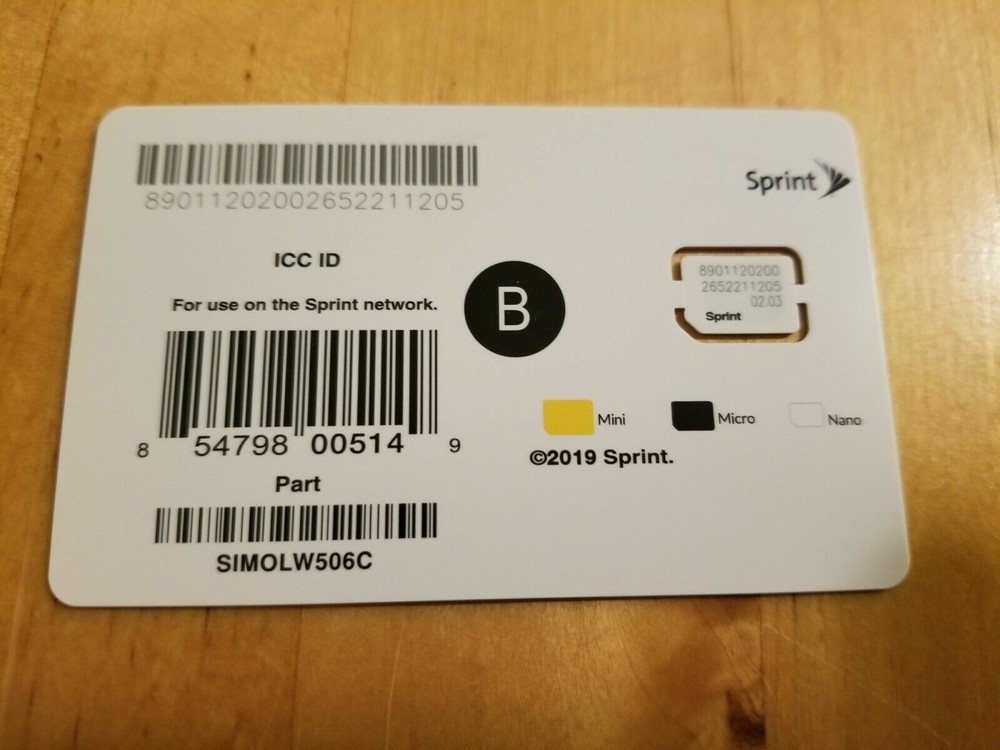 Sprint SIMOLW506C Nano SIM Card