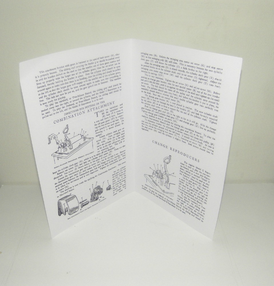 Edison Standard Phonograph Combination Attachment Instruction Brochure