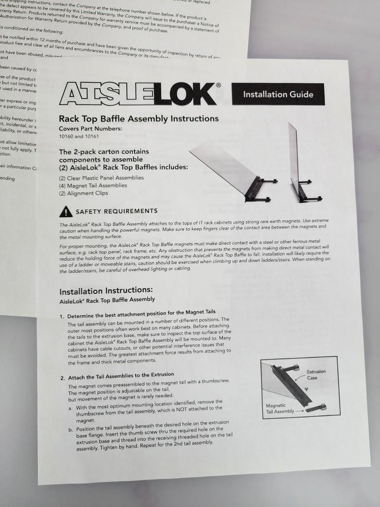 ATSLELOK Rack Top Baffle 24" Model 10160-24