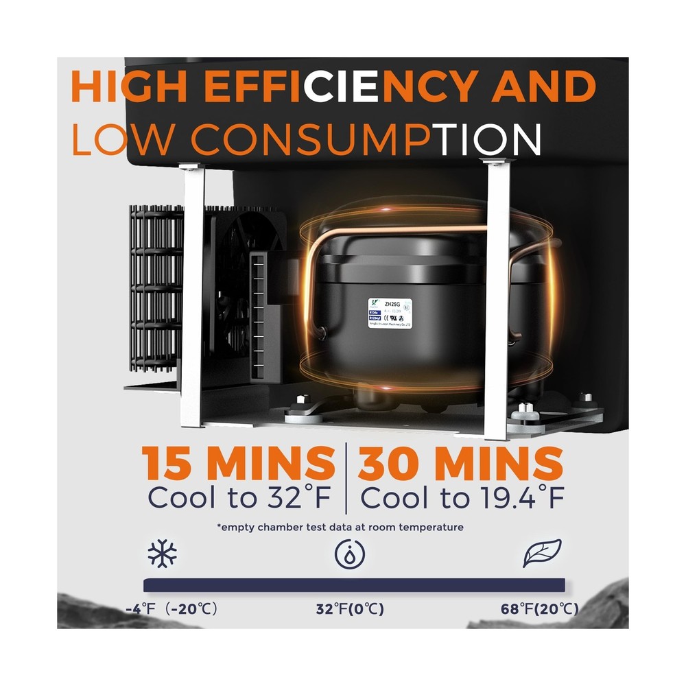 12 Volt Refrigerator Electric Cooler - 32Quart(30L) Refrigerator Compressor 1...