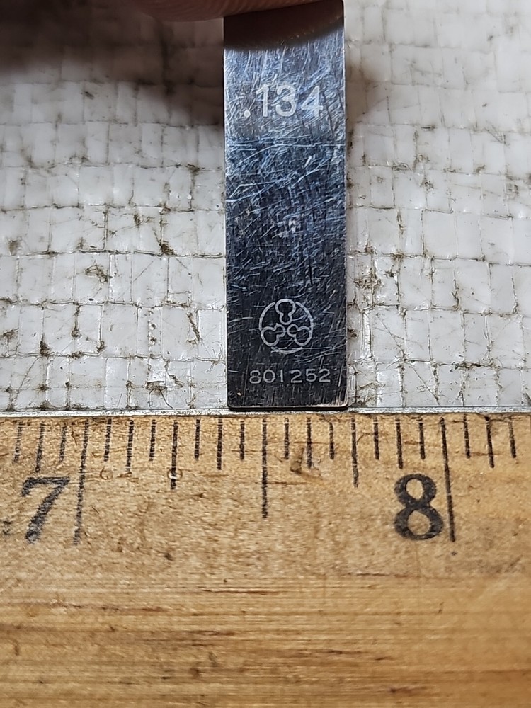.134" Rectangular Gage Block .134 Gauge Block Std marked Bright Faces 801252