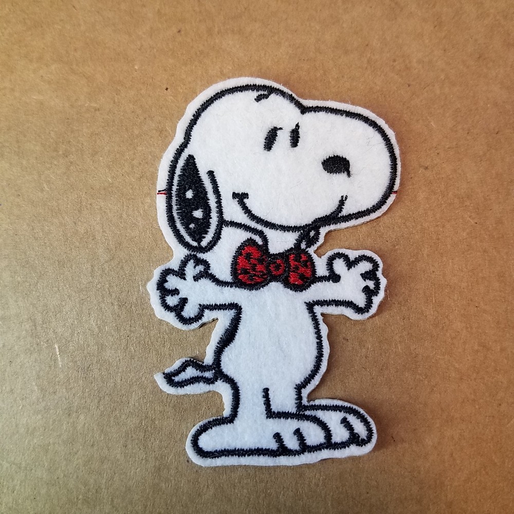 Snoopy Bow Tie embroidered Patch 2 3/4 inches tall