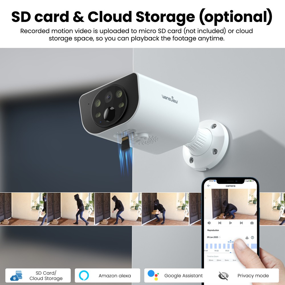Wansview Home Security-2K Wireless Security Camera Outdoor AI Motion Detection