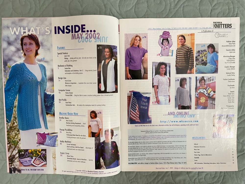 Machine Knitter Source - Complete Set, 2002- 4 magazines!