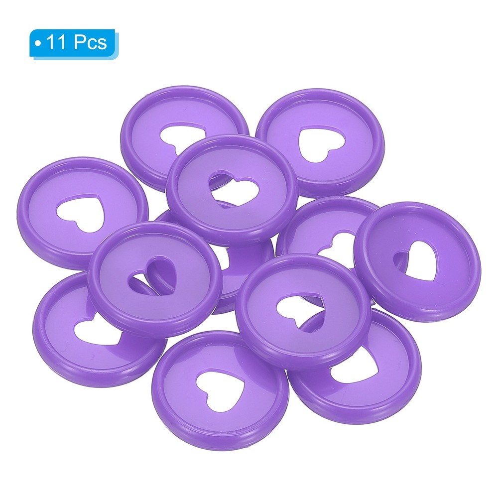 24mm Plastic Book Binding Discs, 11 Pack Expansion Discs Heart, Purple