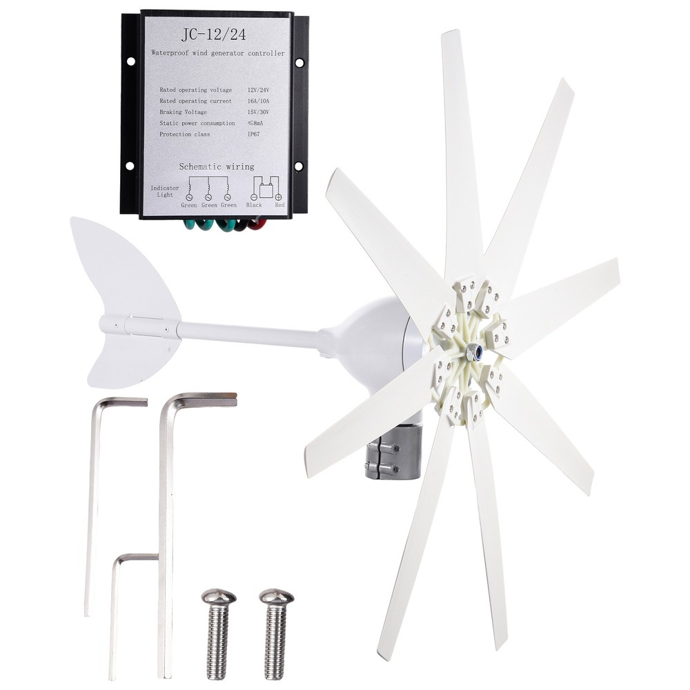 1200W DC 24V Wind Turbine Generator Kit with Charge Controller Windmill Power
