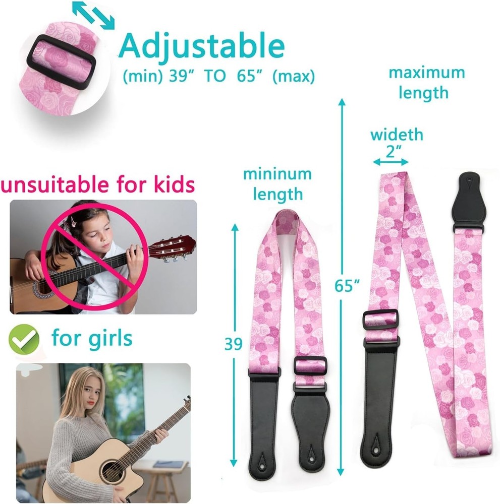Guitar Strap Girls (Rose)