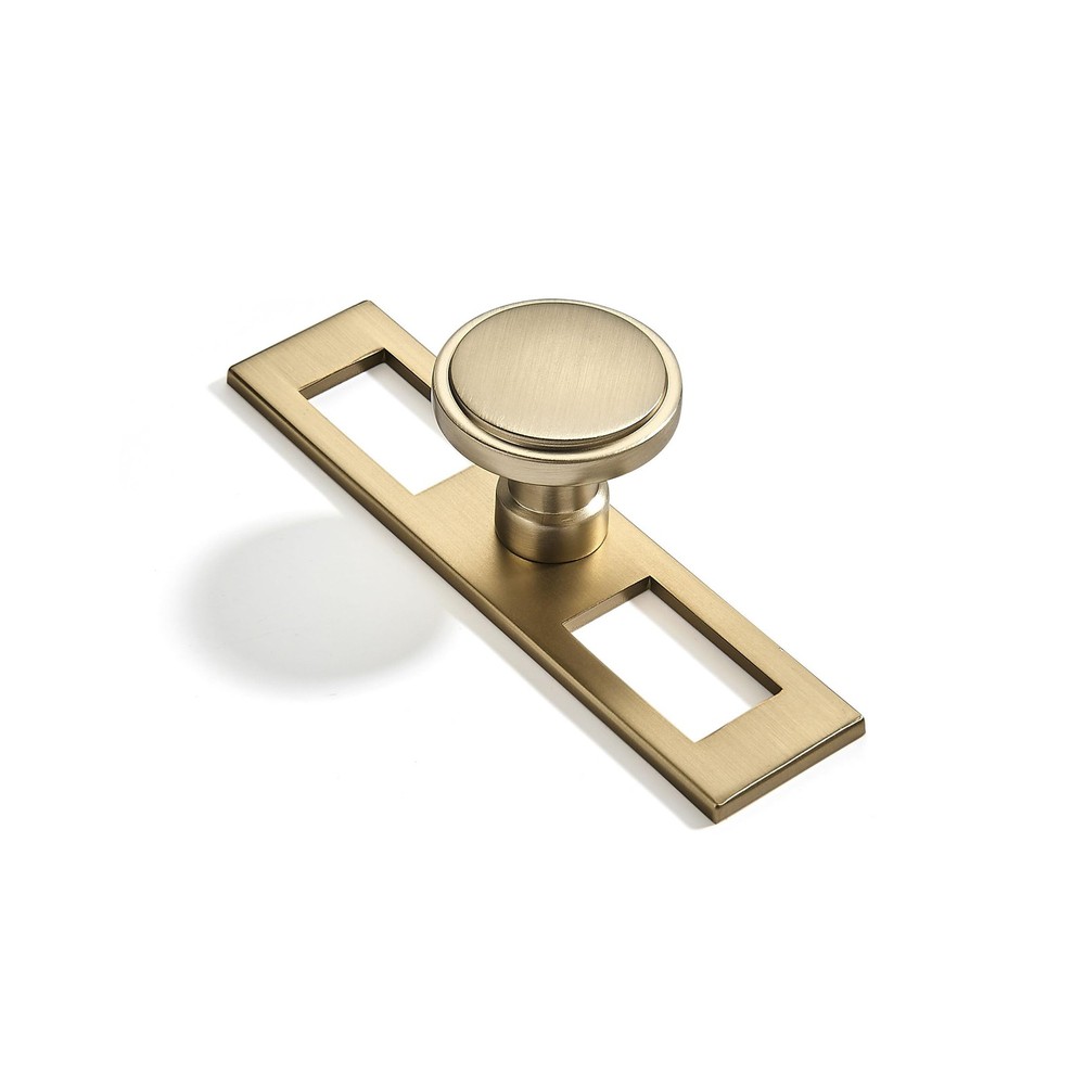 5 PCS 11/4 Inch Brushed Brass Gold Backplate For Cabinet Knobs Hardware