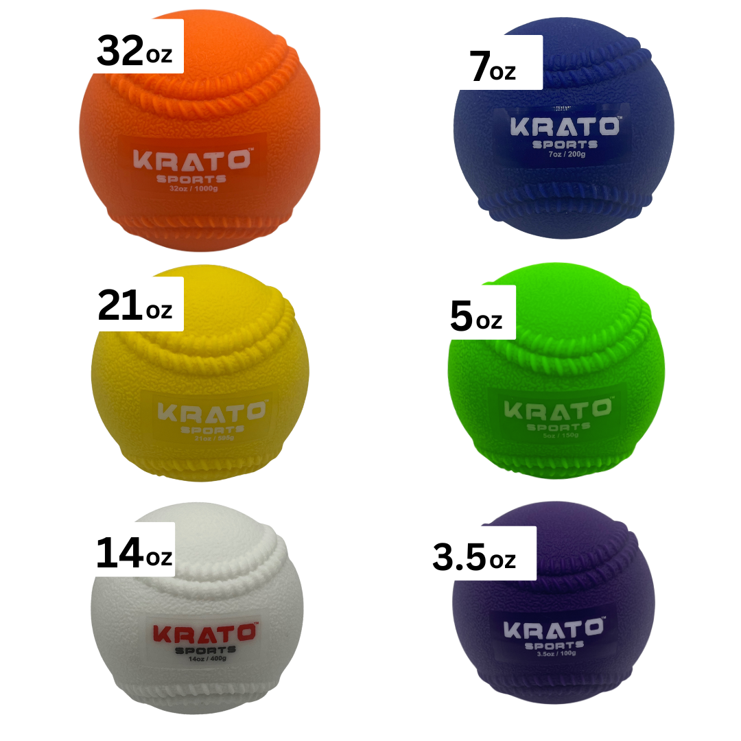 Plyo Weighted Ball Set W/ Seams | Baseball Throwing & Pitching | Krato Sports
