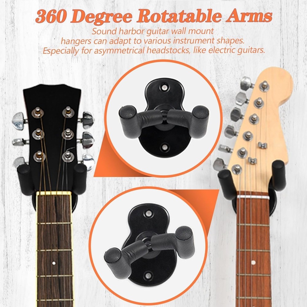 10 Pack Guitar Wall Mounts - Versatile Instrument Display