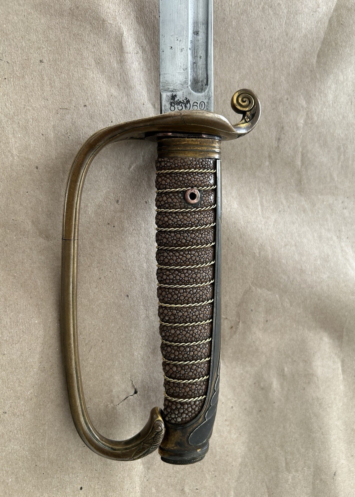 RUSSO JAPANESE WAR OFFICERS CAVALRY SWORD & SCABBARD ,BLOOD GROOVE