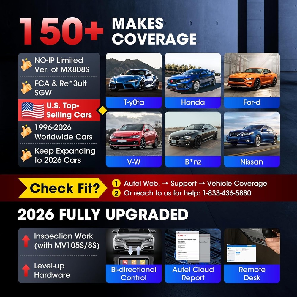 2026 Autel MaxiCOM MK808S Bidirectional Car Diagnostic Scanner Tool Key Coding