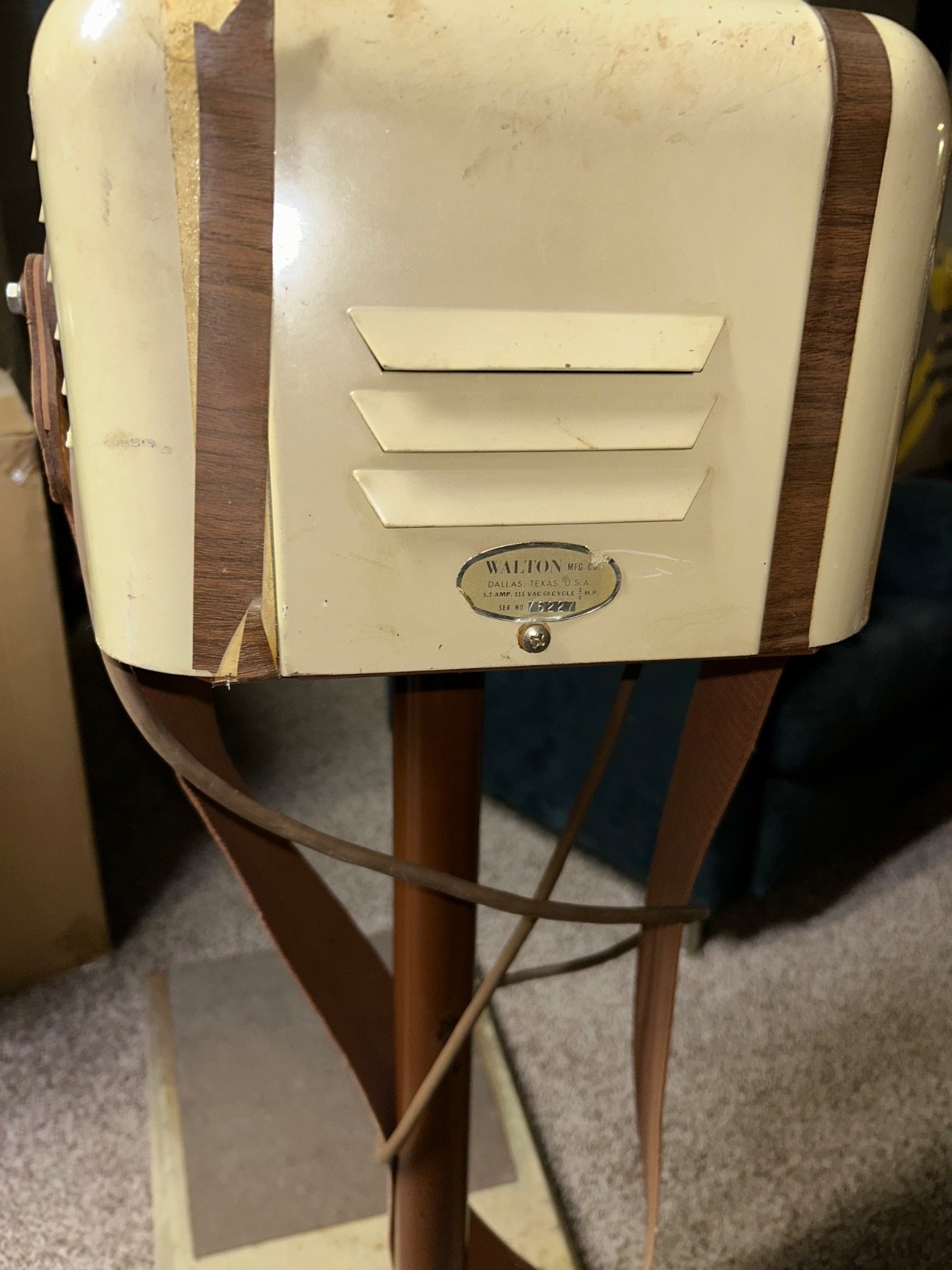 WALTON exerciser fat burner shaker vintage 1960's belt vibrator belly 1/4 hp