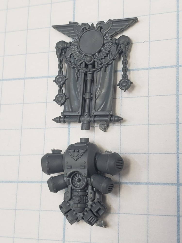 Warhammer 30k Space Marines Bits Centurion Mark II Mars Backpack w Banner #30