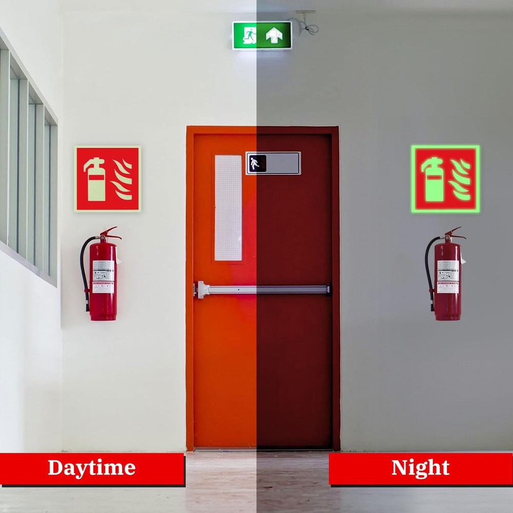 6 Pack PVC Self Adhesive Fire Extinguisher, Sign Fire Extinguisher Extra Long Light...