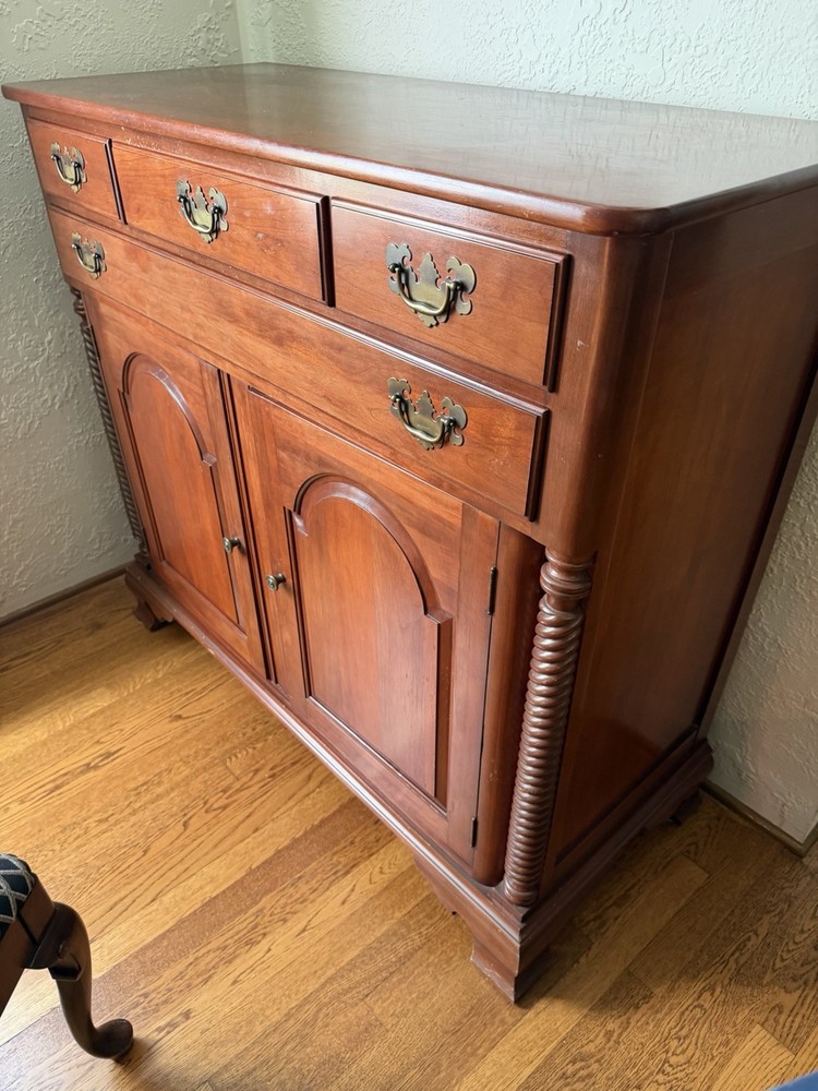 This is a Willett Wildwood solid cherry sideboard, server, from the 1950s