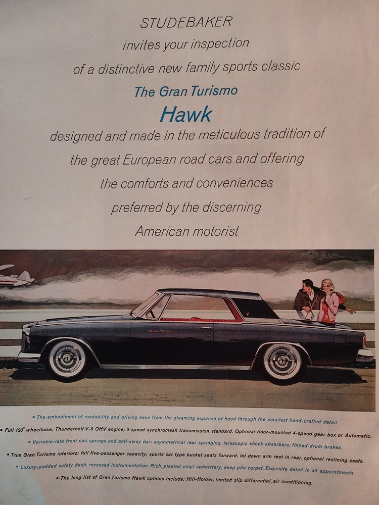 1961 LIFE Ad Advertisement STUDEBAKER The Gran Turismo HAWK