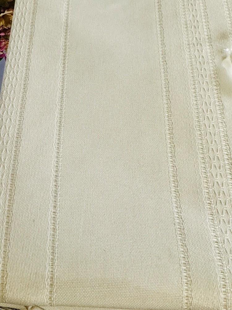 Calais Ivory Tablecloth 60x84 Permanent Press Soil Release Fin