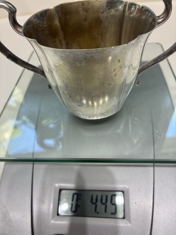 Silver Plated Sugar Bowl EPNS 7520 Tuttle Dublin Pattern Fluted Edge Two Handles