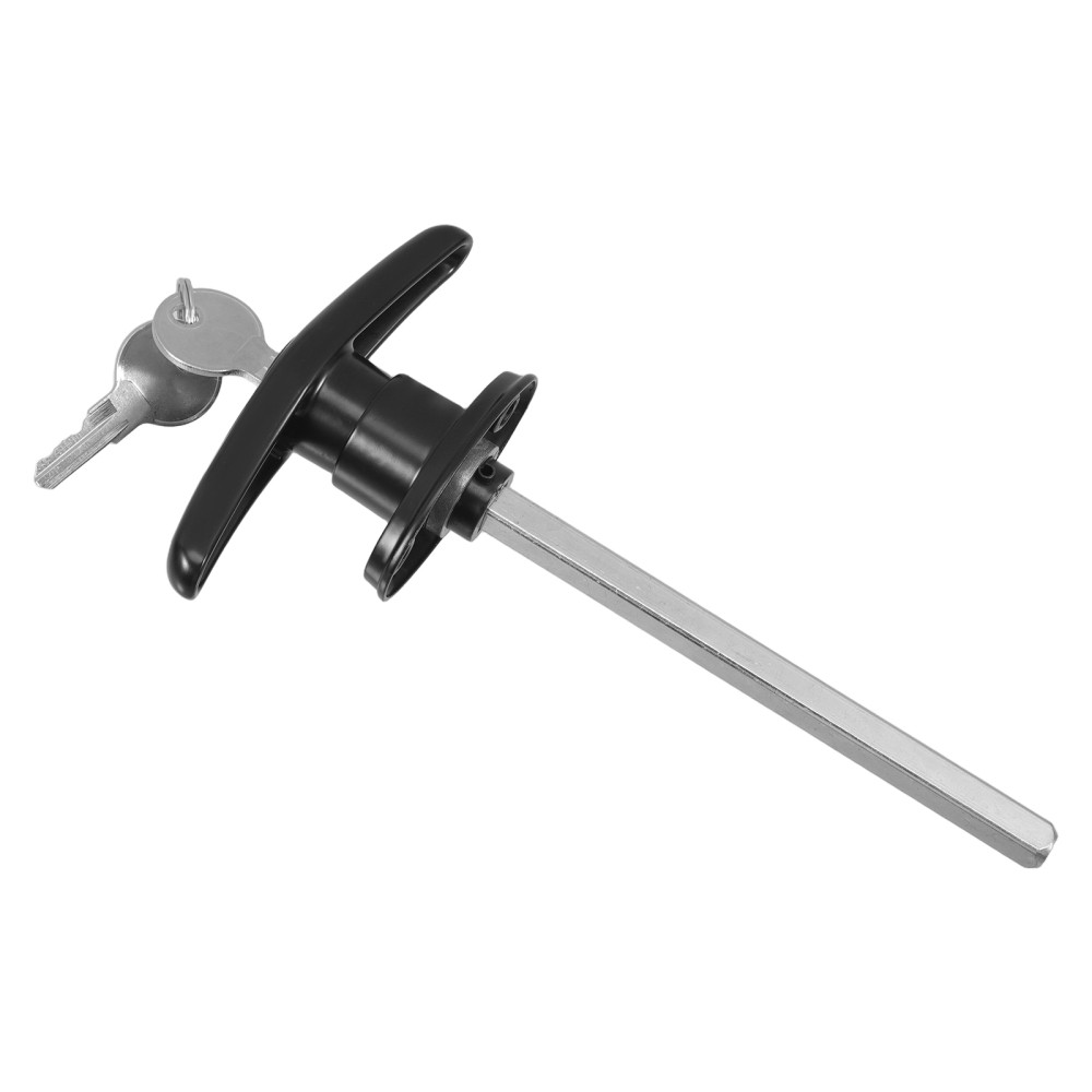 Door Handle With Lock T-shaped Lockable Garage Replacement Black