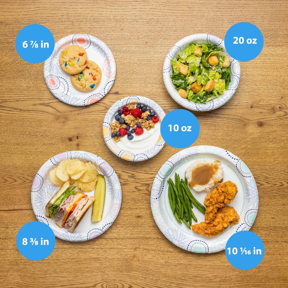 Great Value Disposable Paper Plates, 8.5", 300 Count