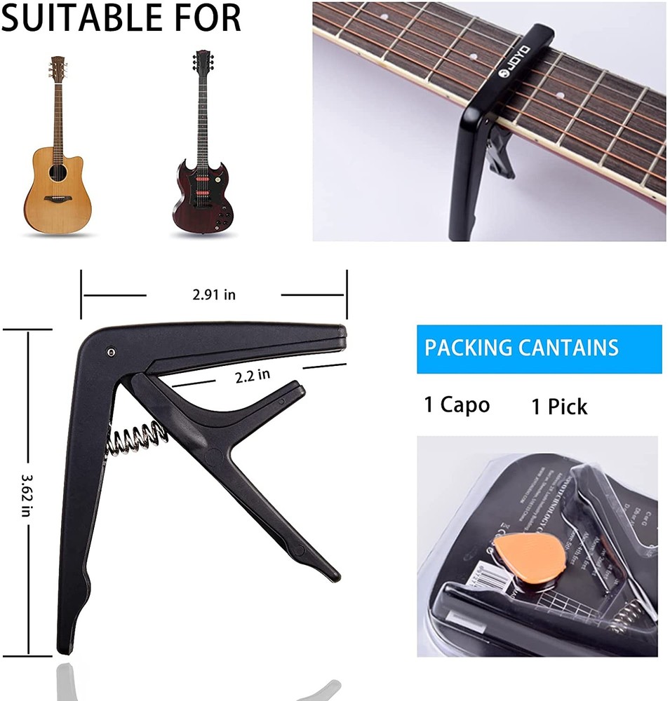 JCP-01 Guitar String Picker Acoustic Guitar Capo Evenly stressed each string