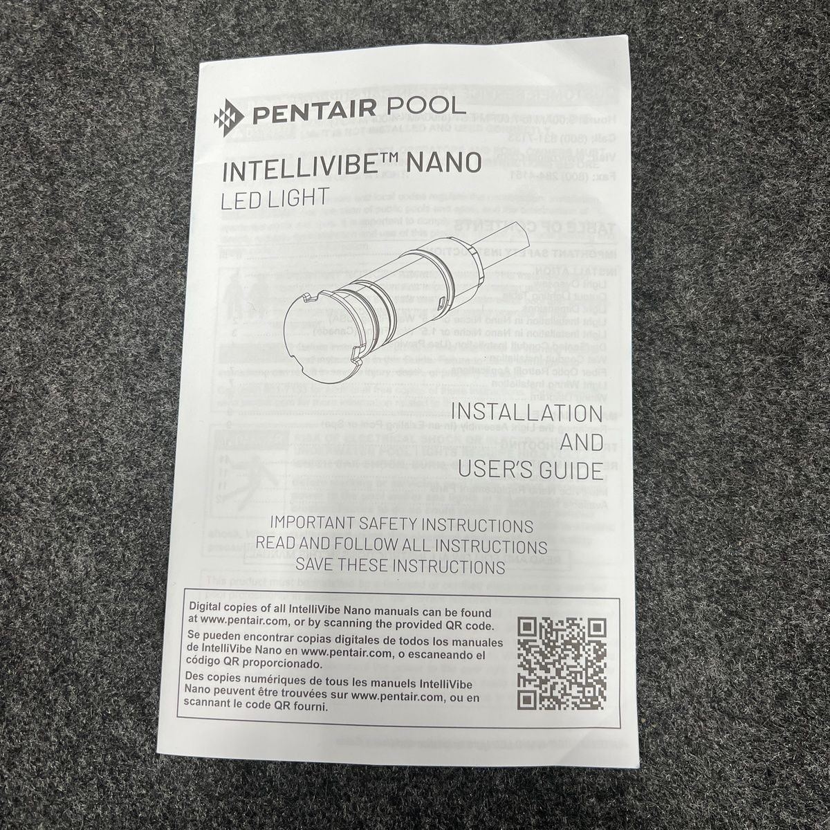 PENTAIR Intellivibe Nano Pool and Spa Light 50 ft 12v 2W