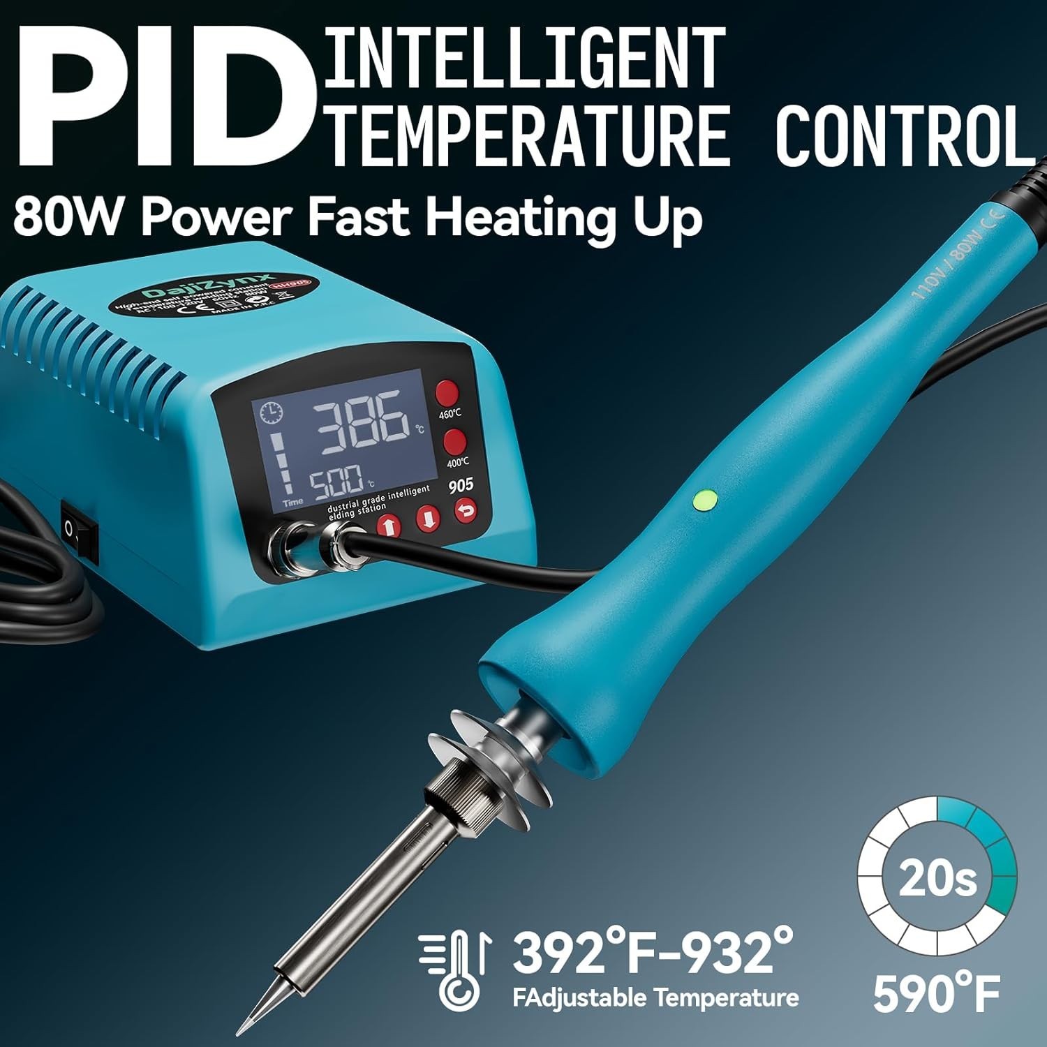 80 Watt Soldering Station, Digital Display Soldering Iron Station, Precision