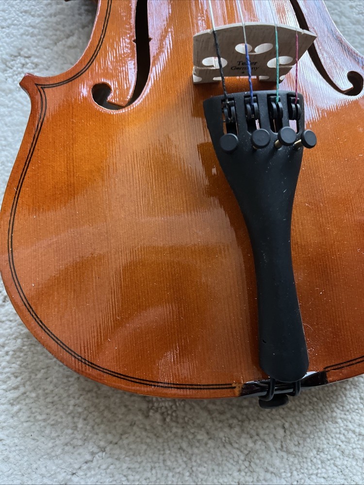 Violin With Teller Bridge, Bow and Case. Full Size 4/4