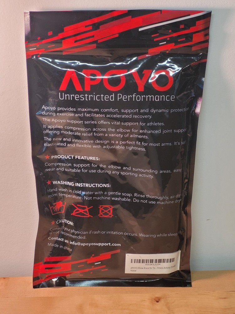 APOYO Elbow Brace Support Pair Small & Medium Compression Adjustable Strap Black