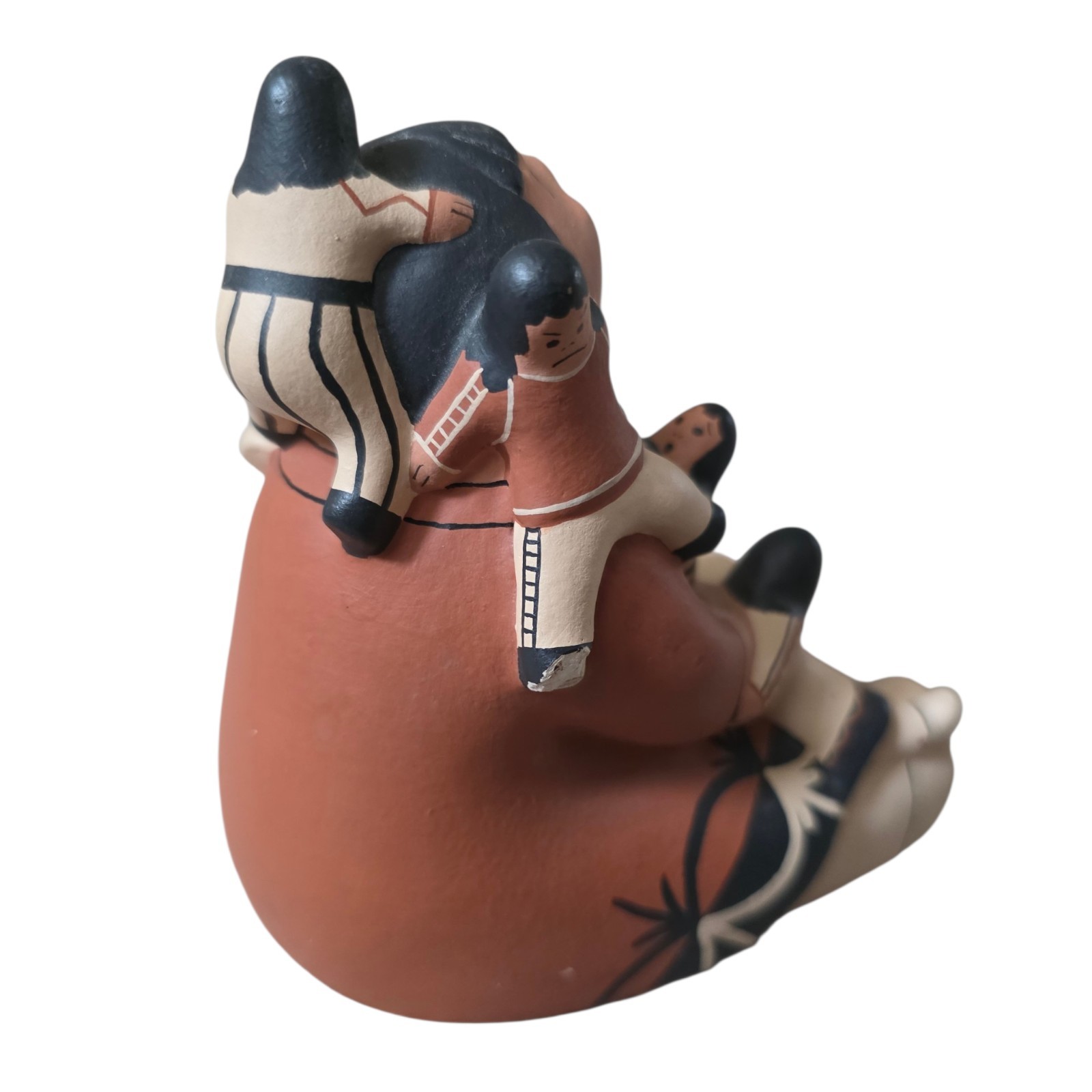 Native Cochiti Pueblo Storyteller Figurine Mother & Children Nandi 6" FLAW READ