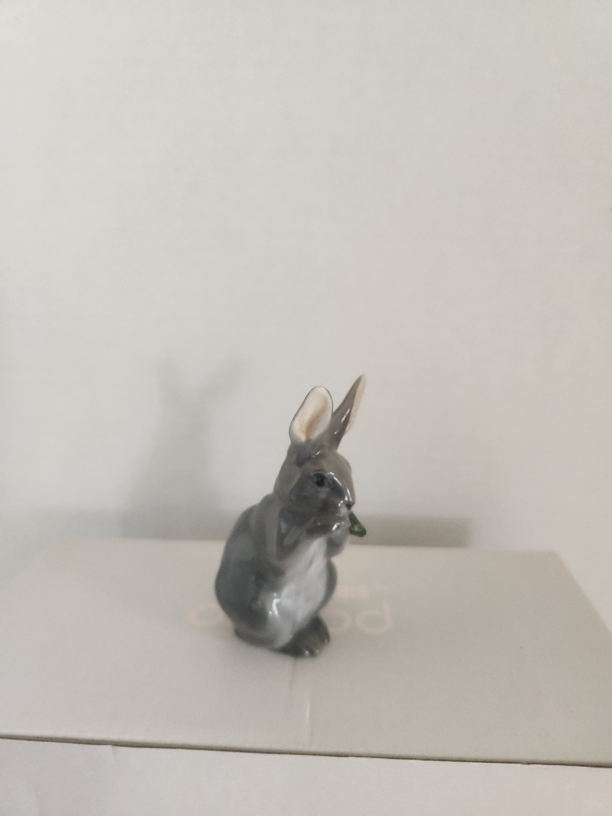 Vtg Royal Copenhagen Porcelain Rabbit Eating Leaf Figurine #1019, Denmark RARE