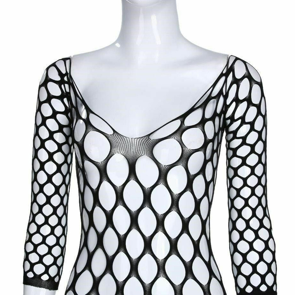Full Body Lingerie Bodystocking Dress Sexy Fishnet Bodysuit Outfit 8948