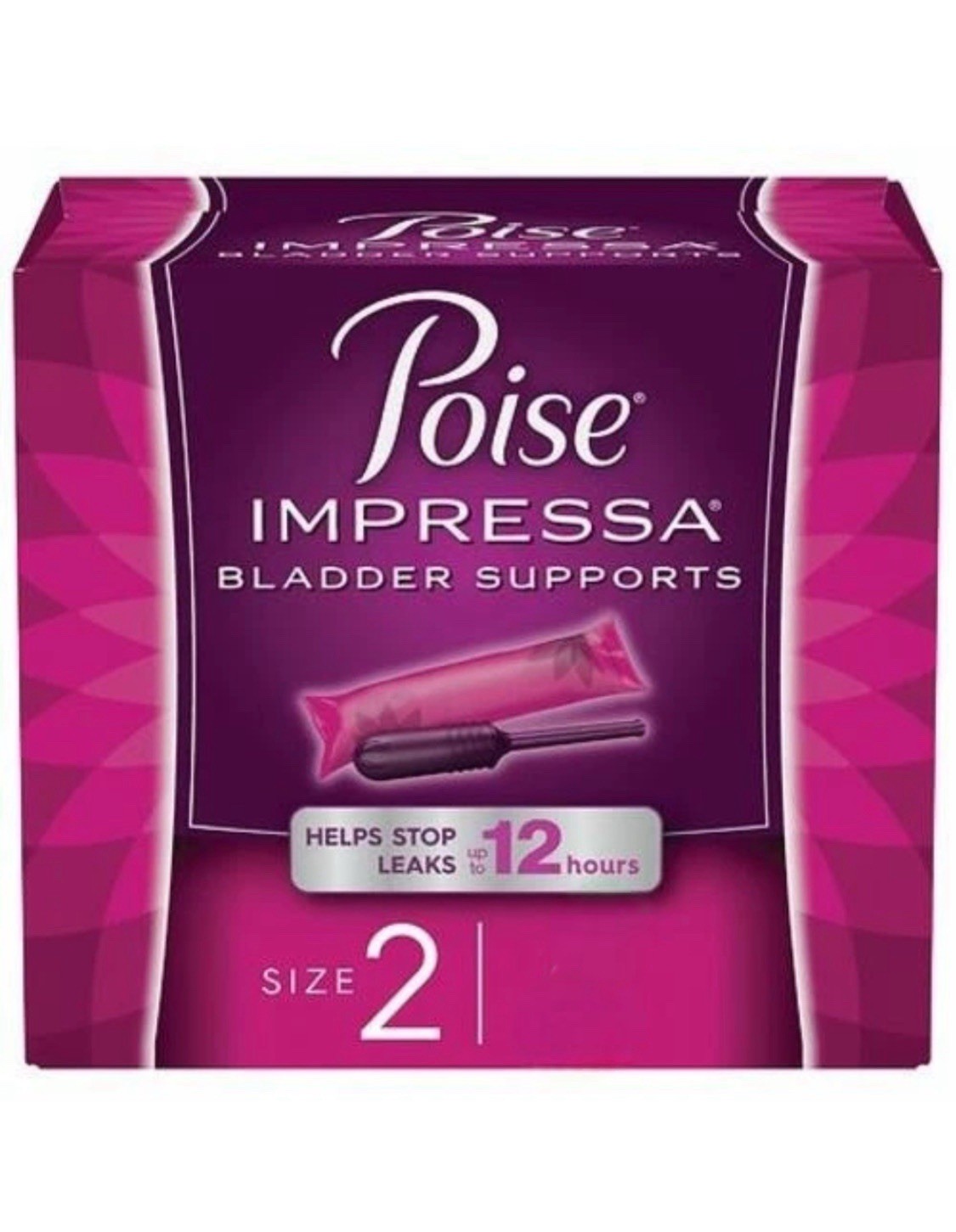 Poise Impressa 8 Count Incontinence Bladder Supports for Bladder Control Size 2