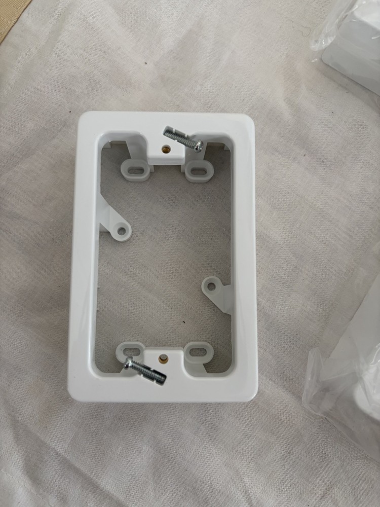 8x 34mm deep Mounting Blocks White Wall Plate Brackets Bulk Pack